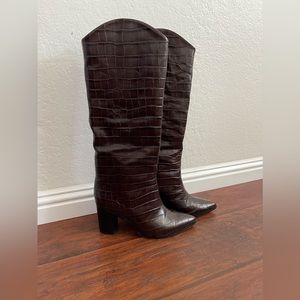 Schutz Croc Brown Knee High Boots